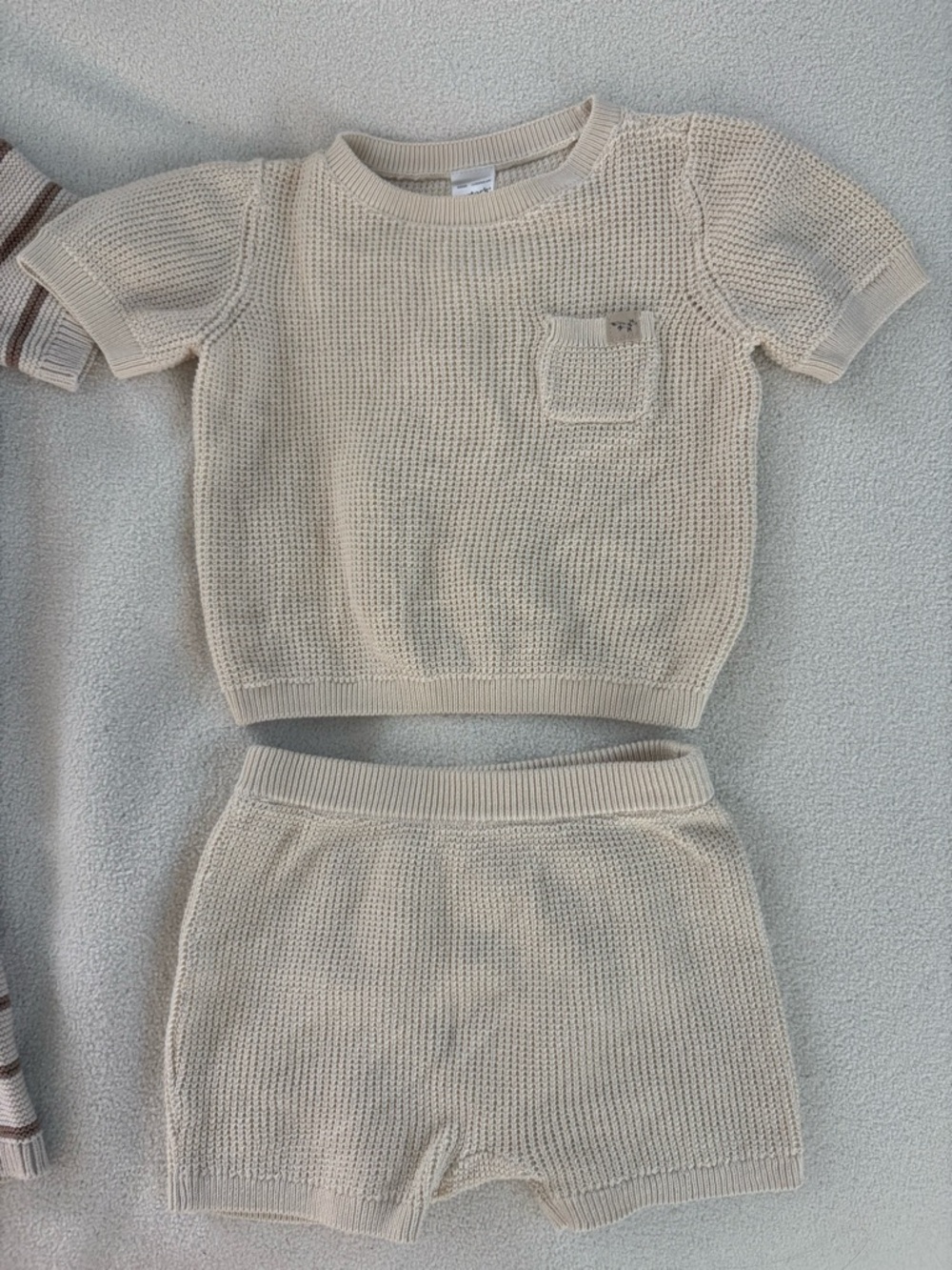 Carter's Beige and Brown Knit Kids Matching Sets - Picture 4 of 6